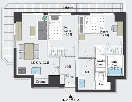 2LDK 間取り