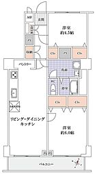 藤和東中野コープ 2LDKの間取図画像