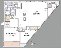 目白が丘マンション 1SLDKの間取図画像