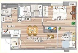 東和ビル 2LDKの間取図画像