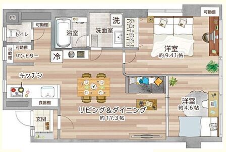 2LDK 間取り