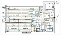 Bシティー高田馬場アライブ 2LDKの間取図画像