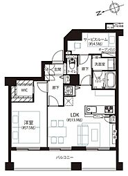 朝日シティパリオ高井戸 1SLDKの間取図画像
