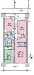 コスモひばりが丘ザ・ガーデンズフォートブリリアントヒル 3LDKの間取図画像