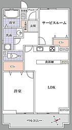 パルシティ徳丸1号棟 1SLDKの間取図画像