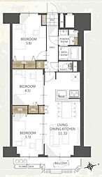間取図画像 3LDK