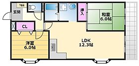 ベルメゾン御陵1 206 ｜ 大阪府堺市堺区大仙西町5丁131-3（賃貸マンション2LDK・2階・58.00㎡） その2