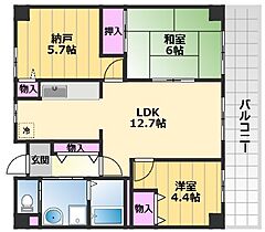 カサベルデ中百舌鳥 203 ｜ 大阪府堺市北区中百舌鳥町4丁554-1（賃貸マンション3LDK・2階・61.78㎡） その2