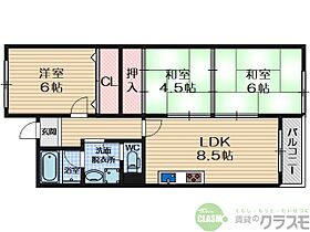 大阪府茨木市郡3丁目6番18号（賃貸マンション3LDK・4階・58.17㎡） その2