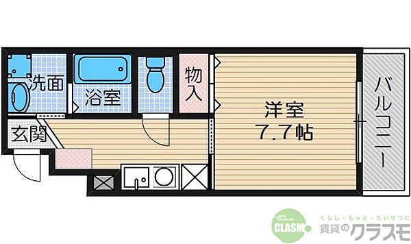 大阪府茨木市片桐町(賃貸マンション1K・4階・28.18㎡)の写真 その2