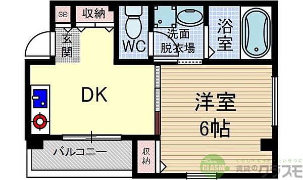 大阪府茨木市園田町(賃貸マンション1DK・4階・27.20㎡)の写真 その2