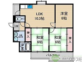 大阪府茨木市沢良宜浜2丁目（賃貸マンション3LDK・2階・62.00㎡） その2