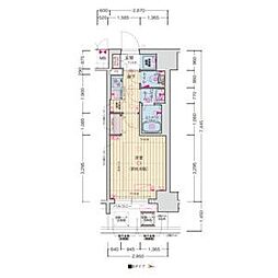 JR東海道・山陽本線 千里丘駅 徒歩3分の賃貸マンション 11階1Kの間取り