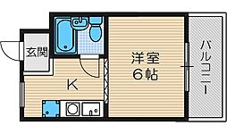 プラットホーム川端通り 1DKの間取図画像