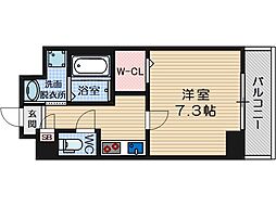 ガーデンクォーツ摂津正雀 1Kの間取図画像
