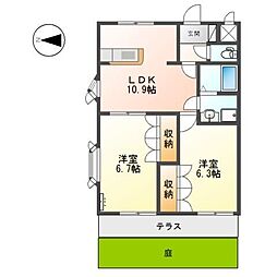 リオグランテ 2LDKの間取図画像