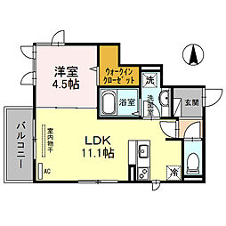 モンシェモワ 1LDKの間取図画像