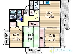 ハイツシャルマン 3LDKの間取図画像