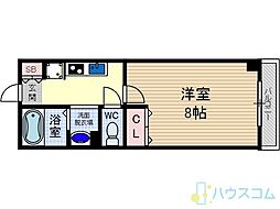 カーサ・ブリランテ 1Kの間取図画像