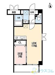 石塚ハイム 1LDKの間取図画像