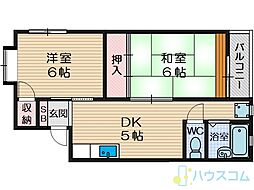 HMハイツ 2DKの間取図画像