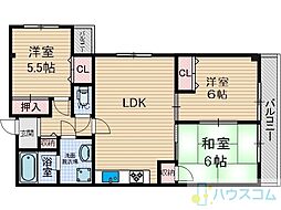 サンフォーレ辰巳 3LDKの間取図画像