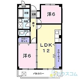 エクセル舞音 2LDKの間取図画像