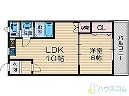 エルソフィア正雀1 1LDKの間取図画像