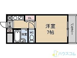 サンイーストパレス 1Kの間取図画像
