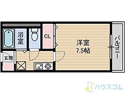 アネックスウエスト 1Kの間取図画像
