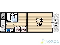 レナジア南摂津 1Kの間取図画像