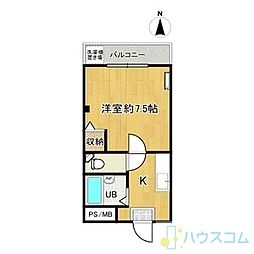 エンジェリマンション 1Kの間取図画像