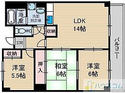 ファミール若園 3LDKの間取図画像