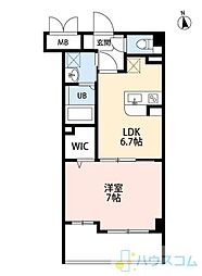 石塚ハイム 1LDKの間取図画像