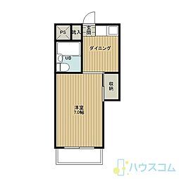第33マンション 1Kの間取図画像