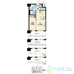 茨木市天王1丁目マンション 1LDKの間取図画像