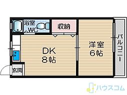関山ビル 1DKの間取図画像