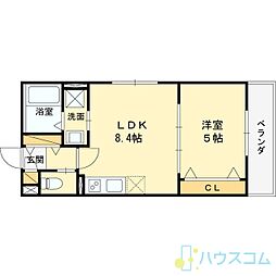 ティアラ豊川 1LDKの間取図画像