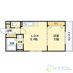 ティアラ豊川 1LDKの間取図画像