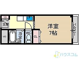 オーク・135 1Kの間取図画像