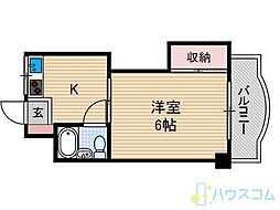 アンフィニィ・庄2 1Kの間取図画像