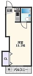 セリバテール山田南 3階ワンルームの間取り