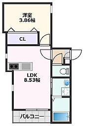 REGALEST千里山 1階1LDKの間取り