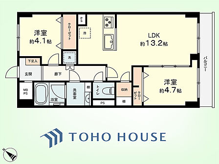 2LDK 間取り
