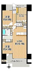 レ・ジェイド金山グランデ 2SLDKの間取図画像