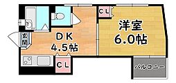 イナホ・ハイツ 1DKの間取図画像