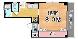 Kコート 1Kの間取図画像