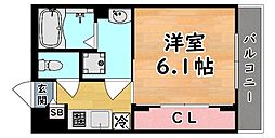 リブリ・魚崎 1Kの間取図画像