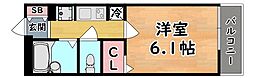 レオパレスルコントワール御影 1Kの間取図画像