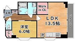 ローレル甲南 1LDKの間取図画像